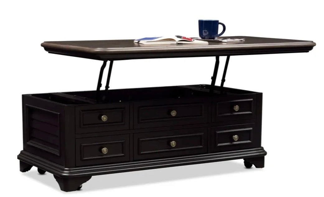 Charleston Black Lift Top Coffee Table
