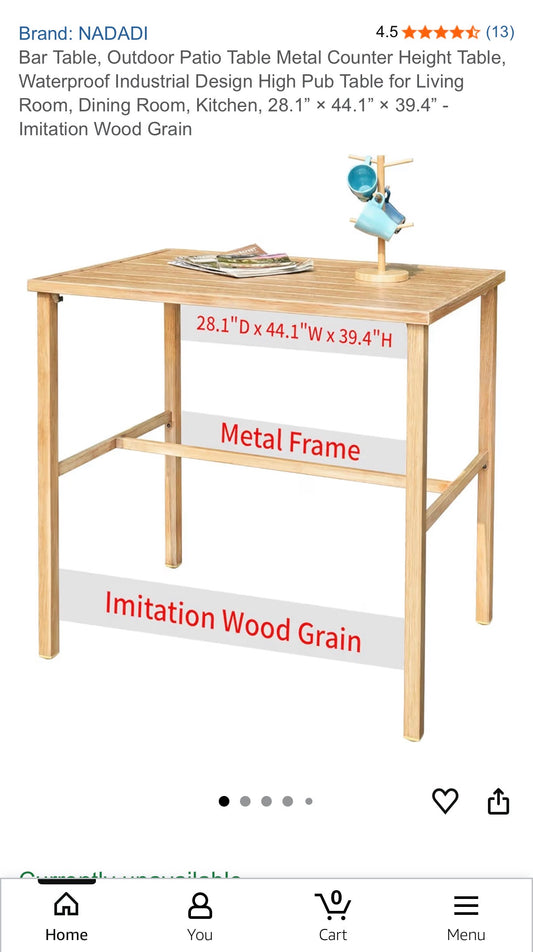 Outdoor Bar/Patio Table