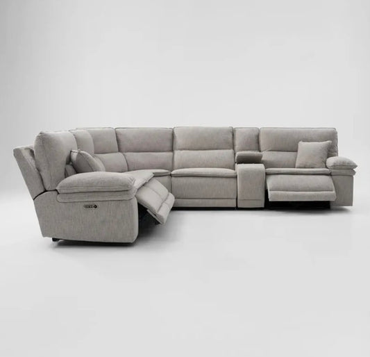 Brookdale Ivory Dual Power Reclining Sectional with Power Chaise