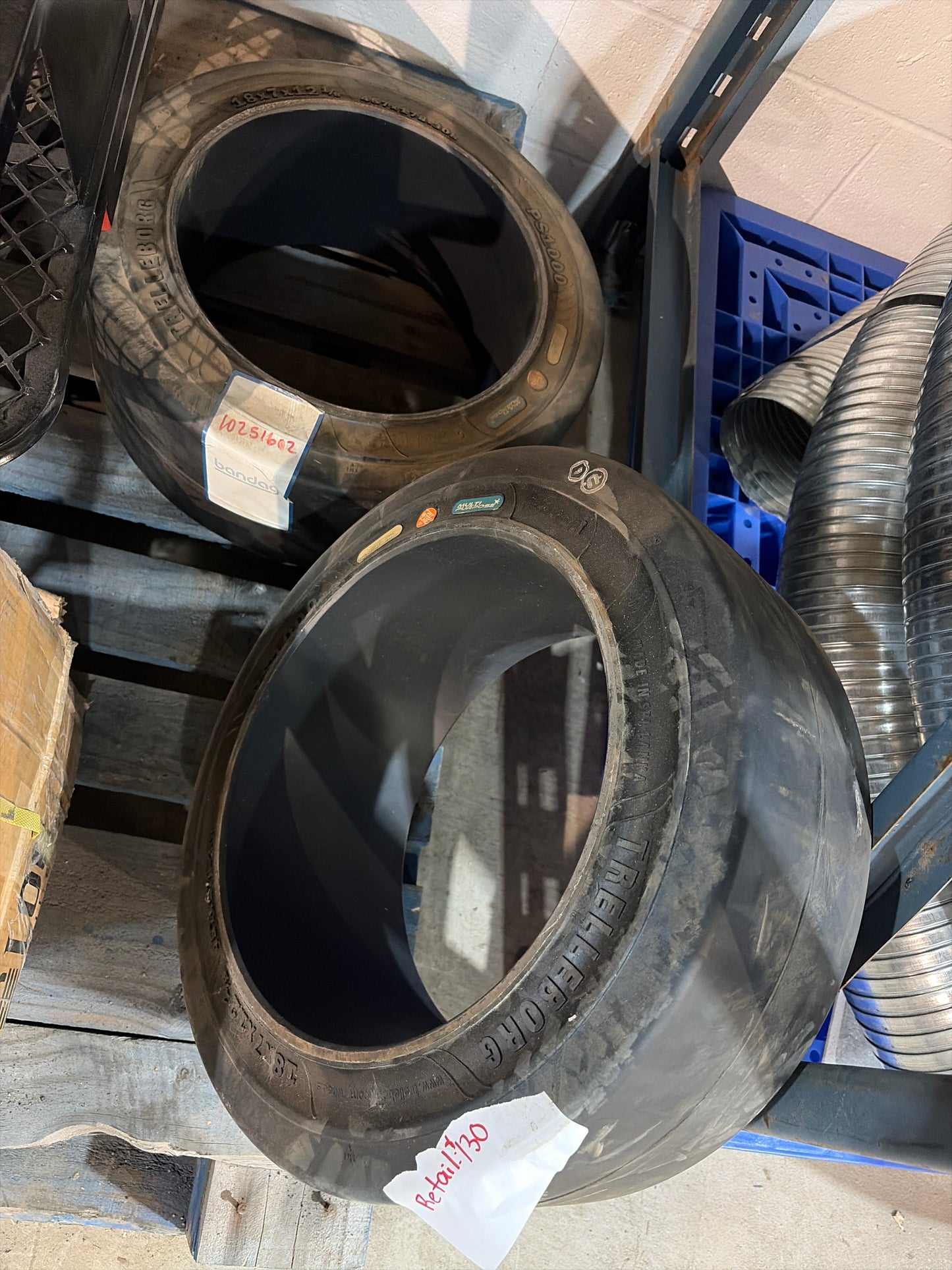 Set of 2 Forklift Tires 18x7x12-1/8