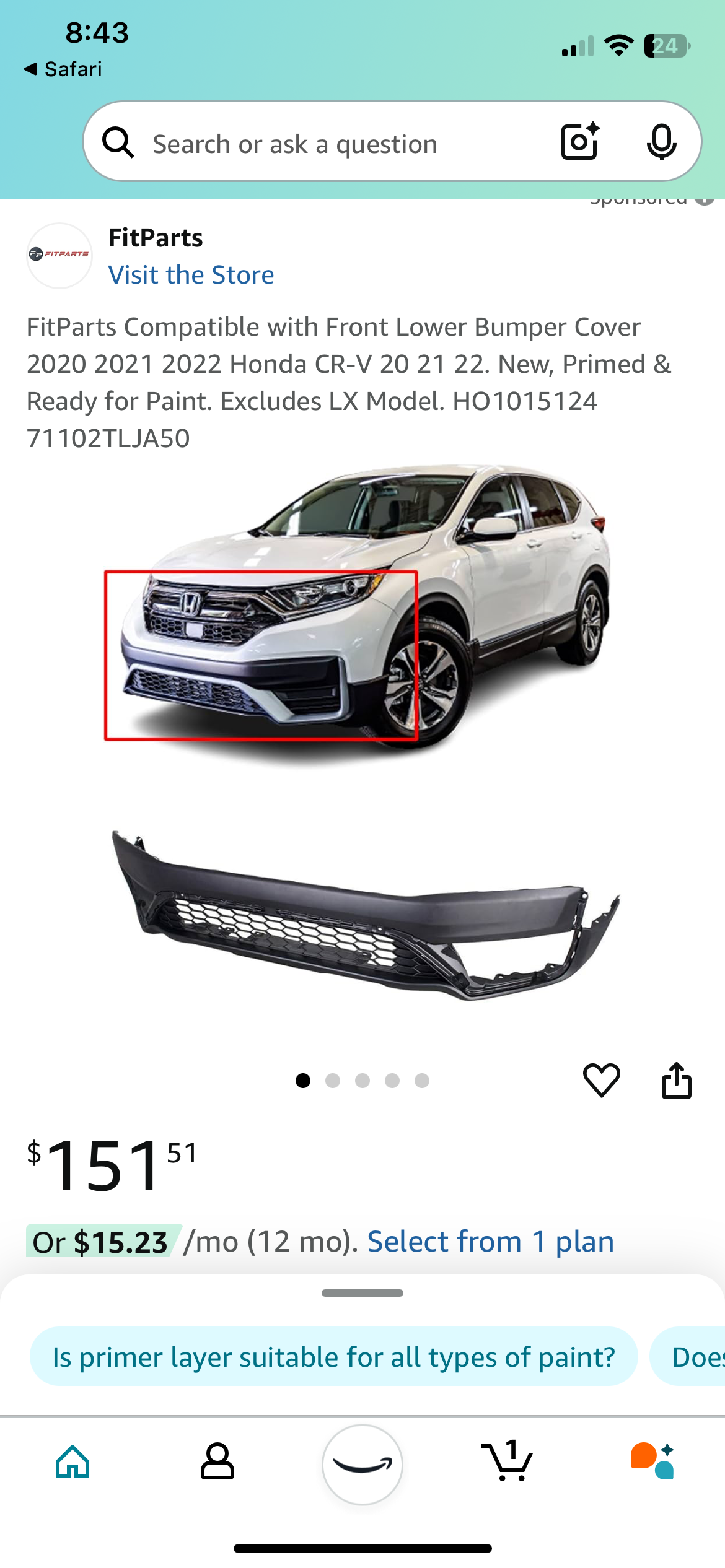 Honda CRV Bumper