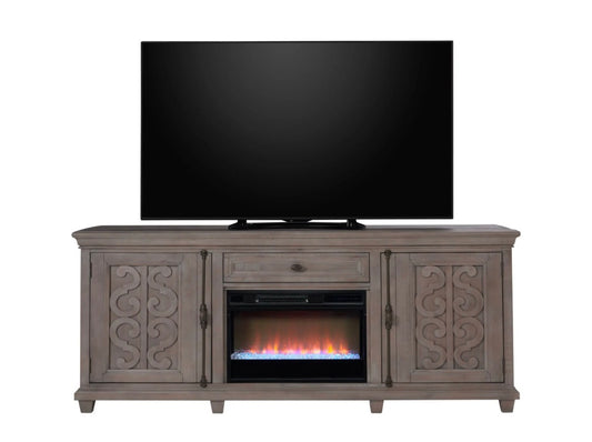 Charleston 84” TV Stand with Fireplace