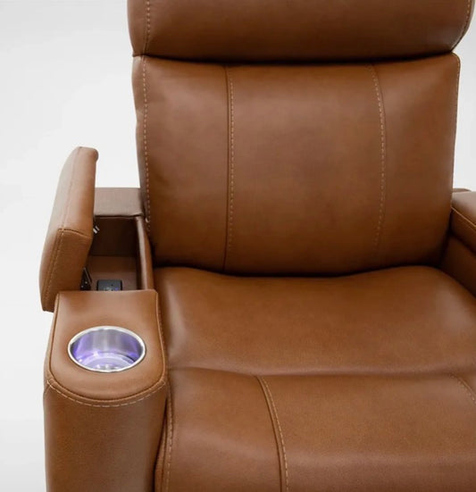 Tan Power Recliner with Sound