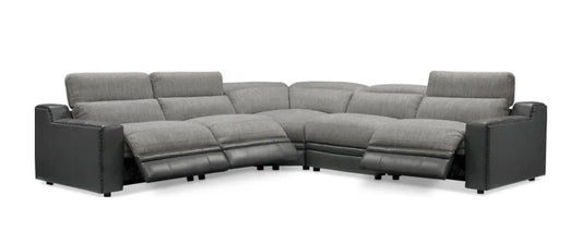Gray Two-Toned Dual Power Reclining Sectional