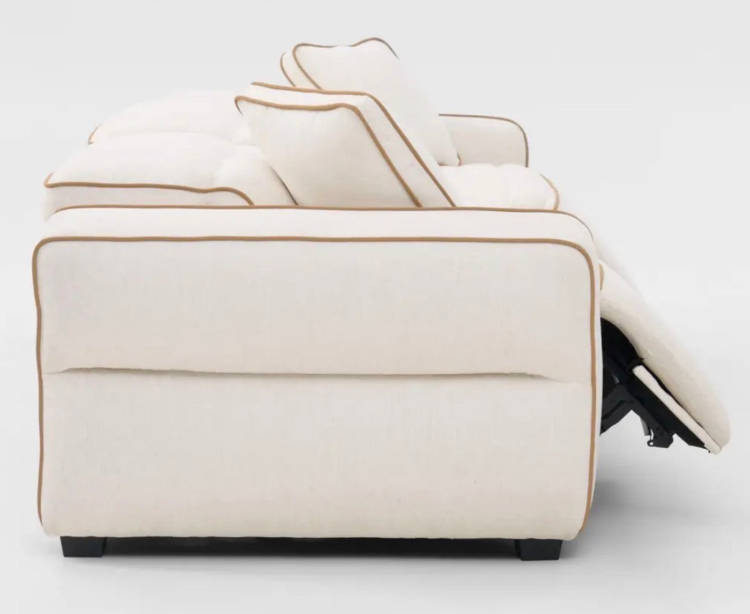 Ivory Dual Power Recliner