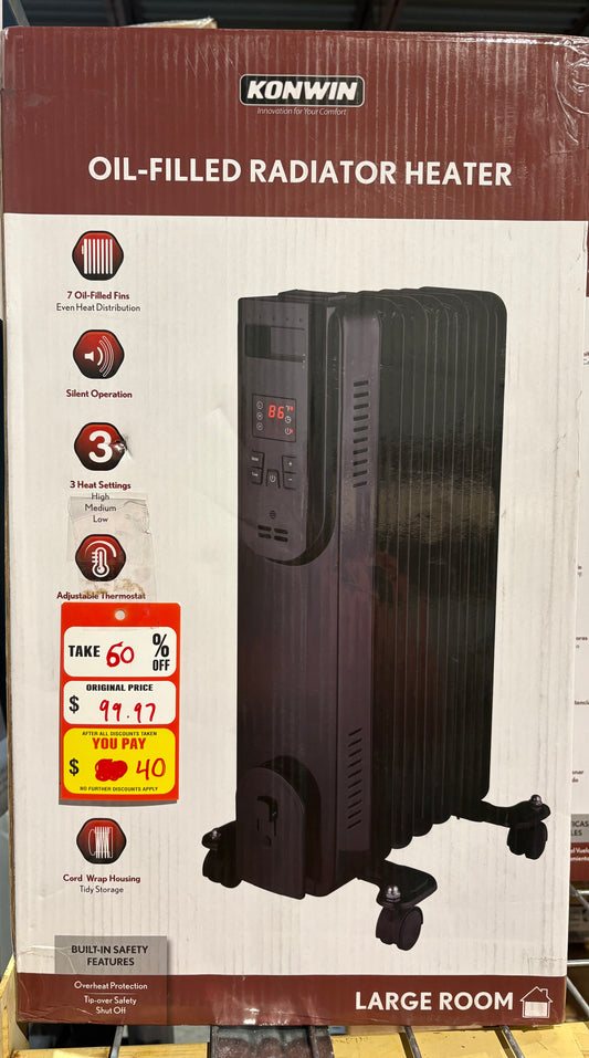 Oil filled radiator heater