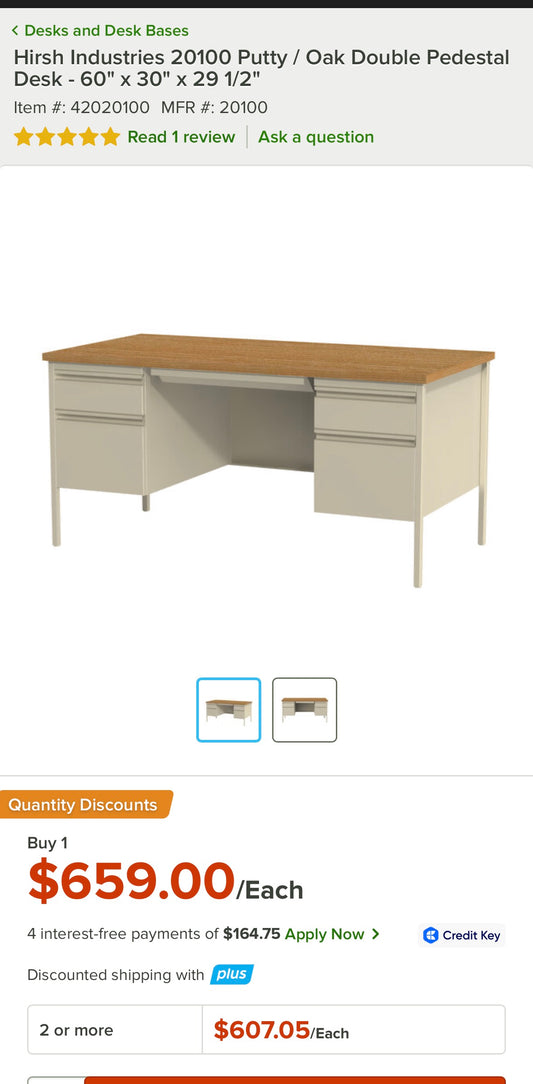 Hirsh 60” Computer Desk