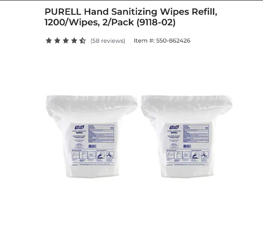 Case of Purell Hand Sanitizing Wipes #9118-02