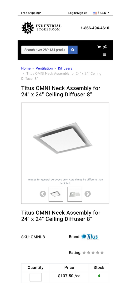 24in by 24in Ceiling Diffuser